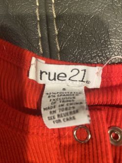 rue 21 red buttoned body suit