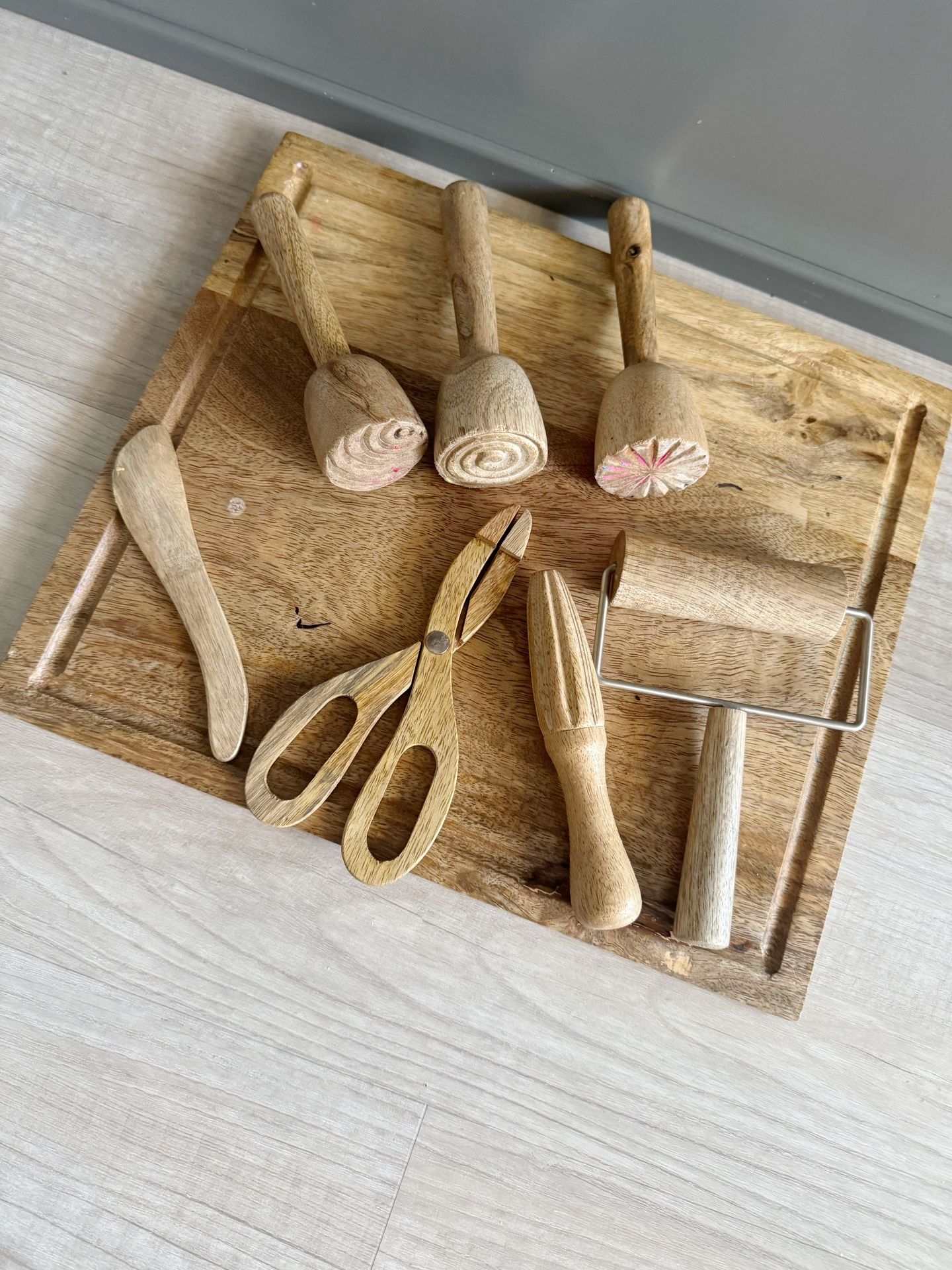 Play Dough Wooden Board & Modeling Tools