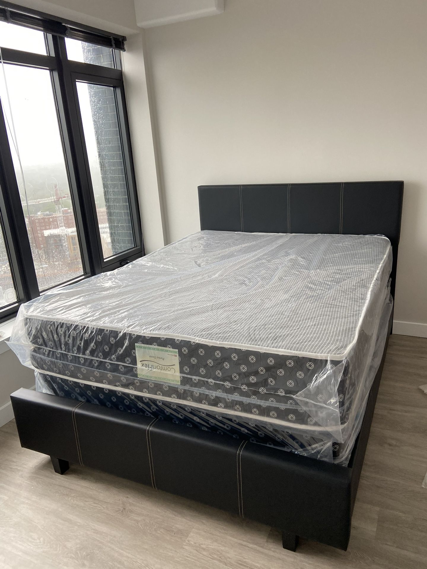 Queen Mattress Come With Bed 🛌 Frame And Free Box Spring - Free Delivery 🚚 Today To Reasonable Distance 