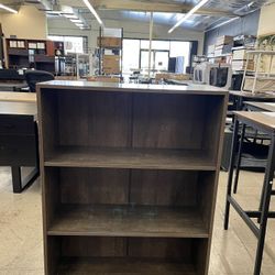 Standard Bookcase w/ 3-Shelf and Closed Back 32"W X 12"D X 44"H - Walnut