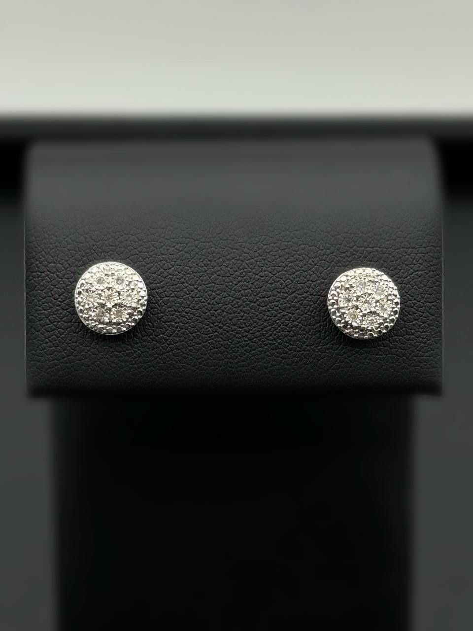 925 sterling silver 0.14CTW Diamond illusion setting stud earrings