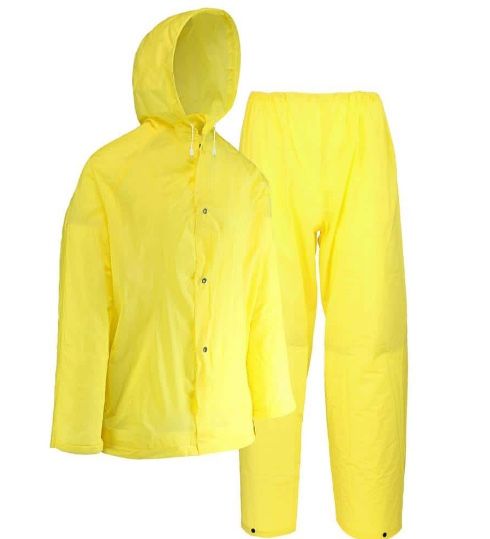 Economy Men's 2X-Large Yellow Polyurethane-Coated Polyester Rain Suit (2-Piece)