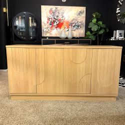 New Geometric 4 Door Tv Stand Credenza With Shelves 