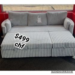 Gray modular design Single Sofa With Pull Out Bed And USB Charging Port 