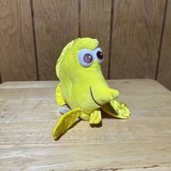 Disney Store Finding Nemo Bubbles Yellow Fish Plush Toy Stuffed Animal 6" NEW