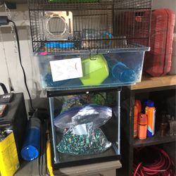 Fish Tank And Hamster Cage