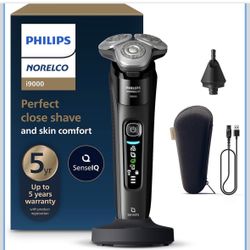 Philips Norelco Shaver i9000, Wet & Dry Electric Shaver, Ink Black, SenseIQ Technology, Triple Lift & Cut System, 360 Rotating Dual SteelPrecision Pre
