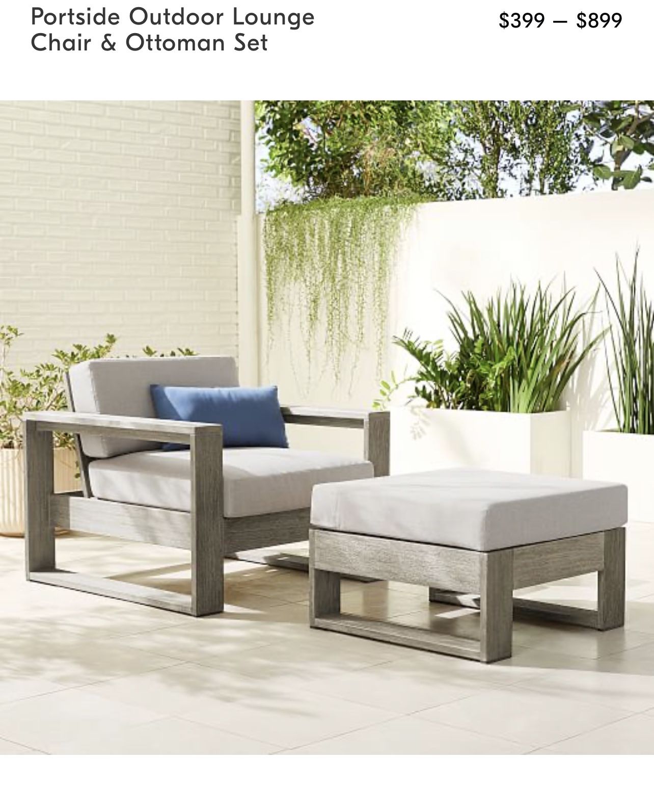 West elm Portside Lounge Chair And Ottoman