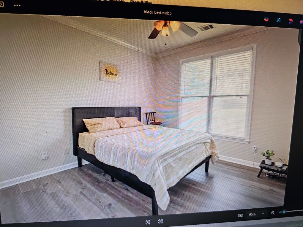 Queen Size Leather Platform Bed