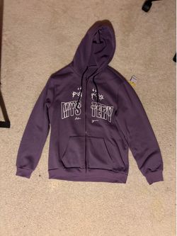 Purple “Mystery” Graphic Zip Hoodie – Streetwear Style – Men’s Medium