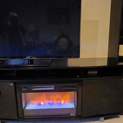 TV Stand With Electric Fireplace 