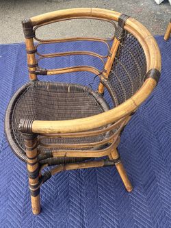 Chairs Bamboo Rattan 2 Chairs