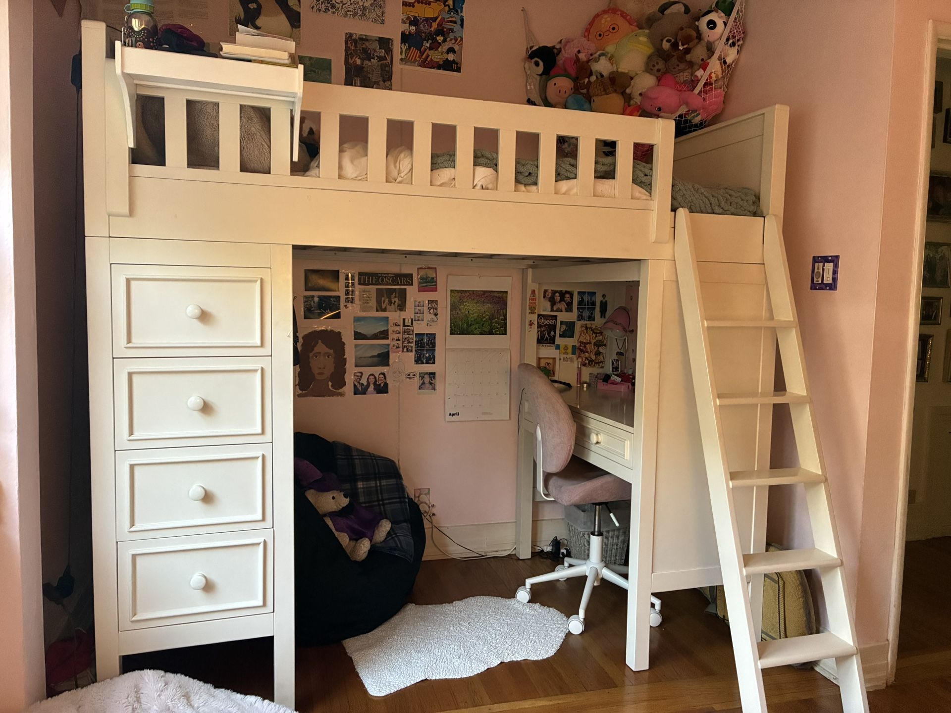 Kids Lift Bed With Desk And Dresser All In One