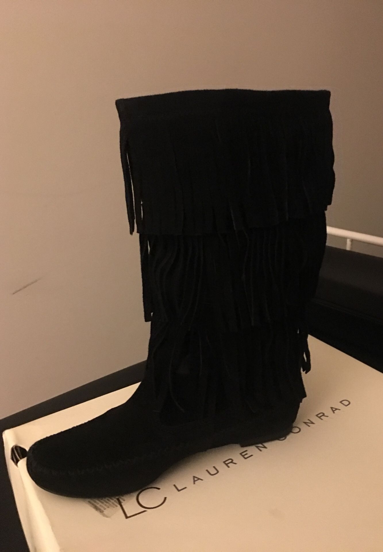 Black Fringe Boots size 7