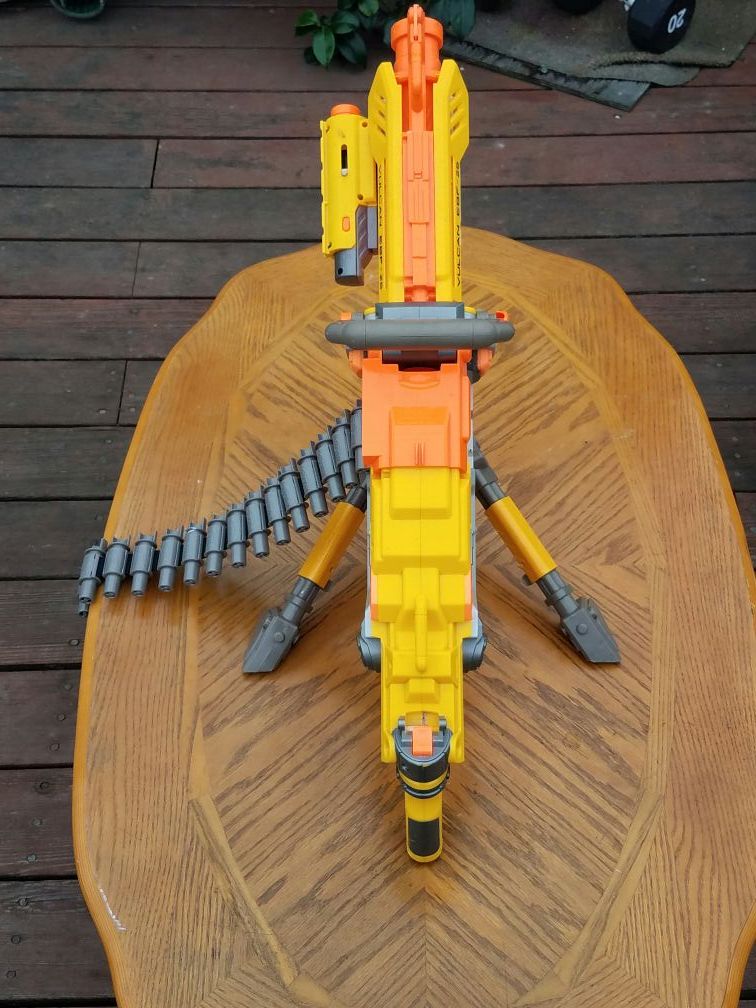 Nerf Vulcan EBF-25 Yellow And Orange Automatic Toy Dart Gun