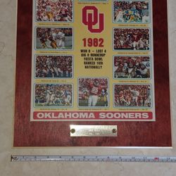 1982 Season Stats Plaque Big 8 Runner Up $100.