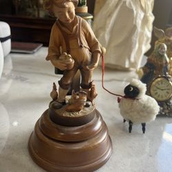 Vintage Wooden Boy Music Box 