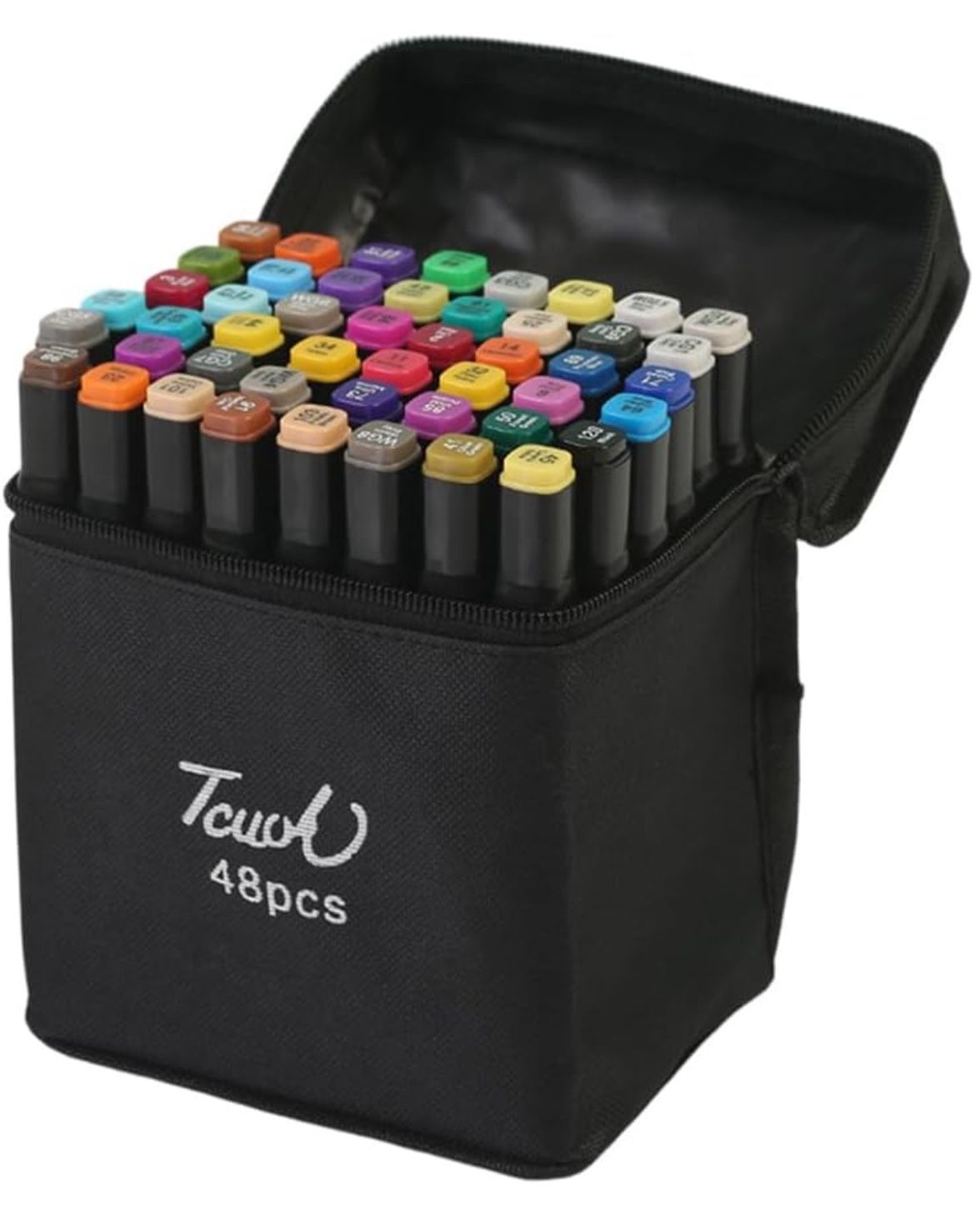 Markers, 48 Colors Art Drawing Markers Set for Kids Adults Dual Tip Permanent Sketch Markers, with Organizing Case Marker Set Quick-Drying@H7-678