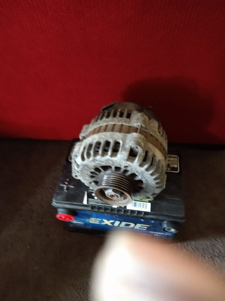 Used parts alternator and battery fits most chevy GMC and buick with 5.3l or 6.o engines