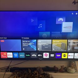 55 Inches LG Tv With SoundBar Sub Woofer And Free Mount Swivel 