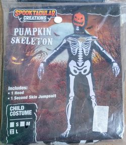 Spooktacular Creations Pumpkin Skeleton Child Costume Large Halloween Cosplay