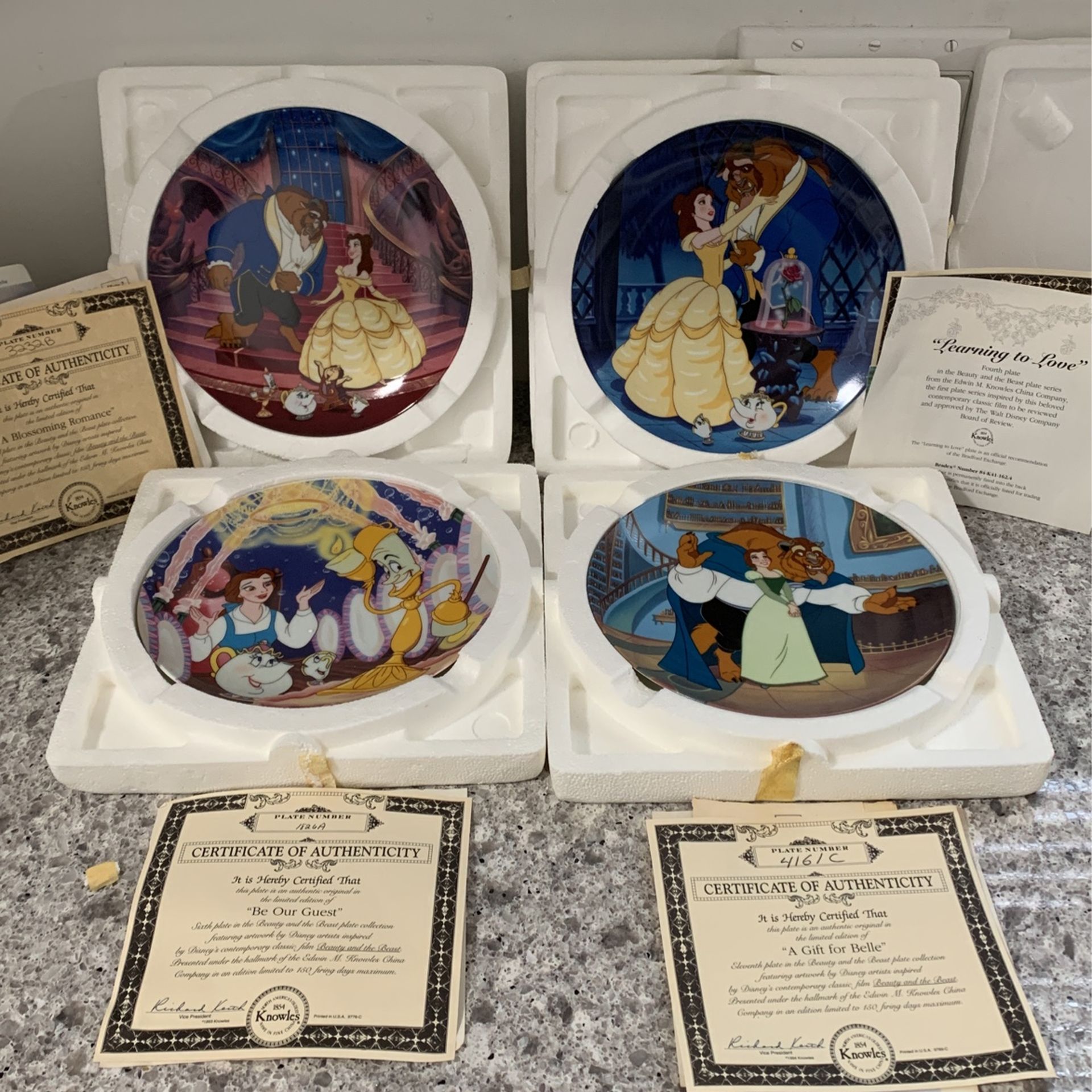 Disney beauty and the beast collector plates