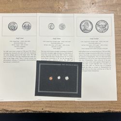 Vintage 1982 Franklin Mint US Miniature Antique - Half Cent, Half Dime, Half Dollar