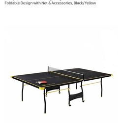 AWESOME DEAL!!! MD Sports Official Size Table Tennis Table (black & yellow finish)