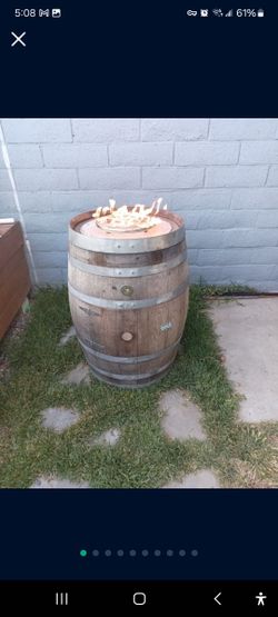 Wine Barrel Fire Table