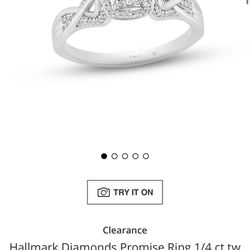 Diamond Promise Ring 1/4 ct tw princess cut