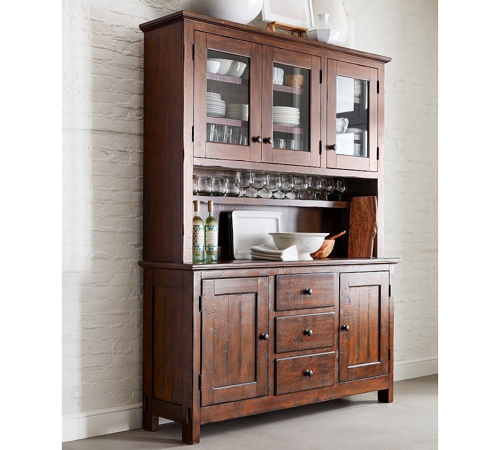 Pottery Barn Benchwright Buffet & Hutch 50% OFF