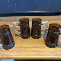 VINTAGE SIESTA WARE WOODEN HANDLE MUGS