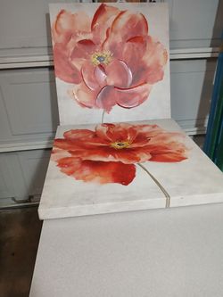 Floral Canvas Wall Art Set of 2