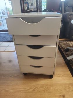 White 5-Drawer Rolling Storage Cabinet