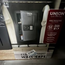 A wall safe and a gun cabinet