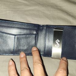 New Men's Dark Blue Bifold Wallet RFID Blocking 