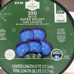 100 Blue Super Bright Lights For Christmas And Holiday
