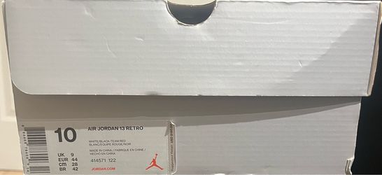 Jordan 13s red white authentic sz 10