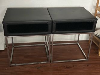 Set of Black Padded Nightstands