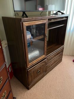 Vintage Wood Entertainment Center / Media Cabinet