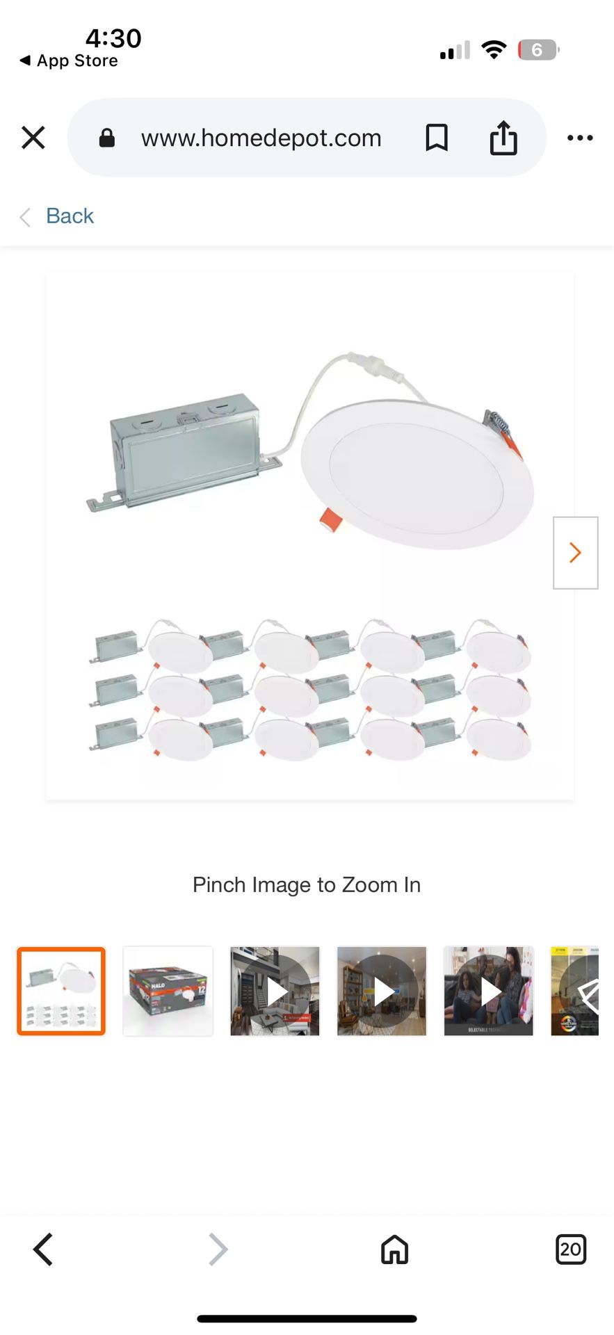 6β 12 Pack Slim Canless Downlight