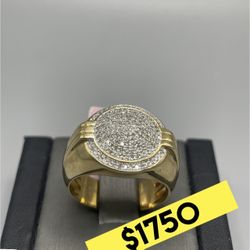 Exquisite Shine:Real Gold And Diamond Men’s Ring