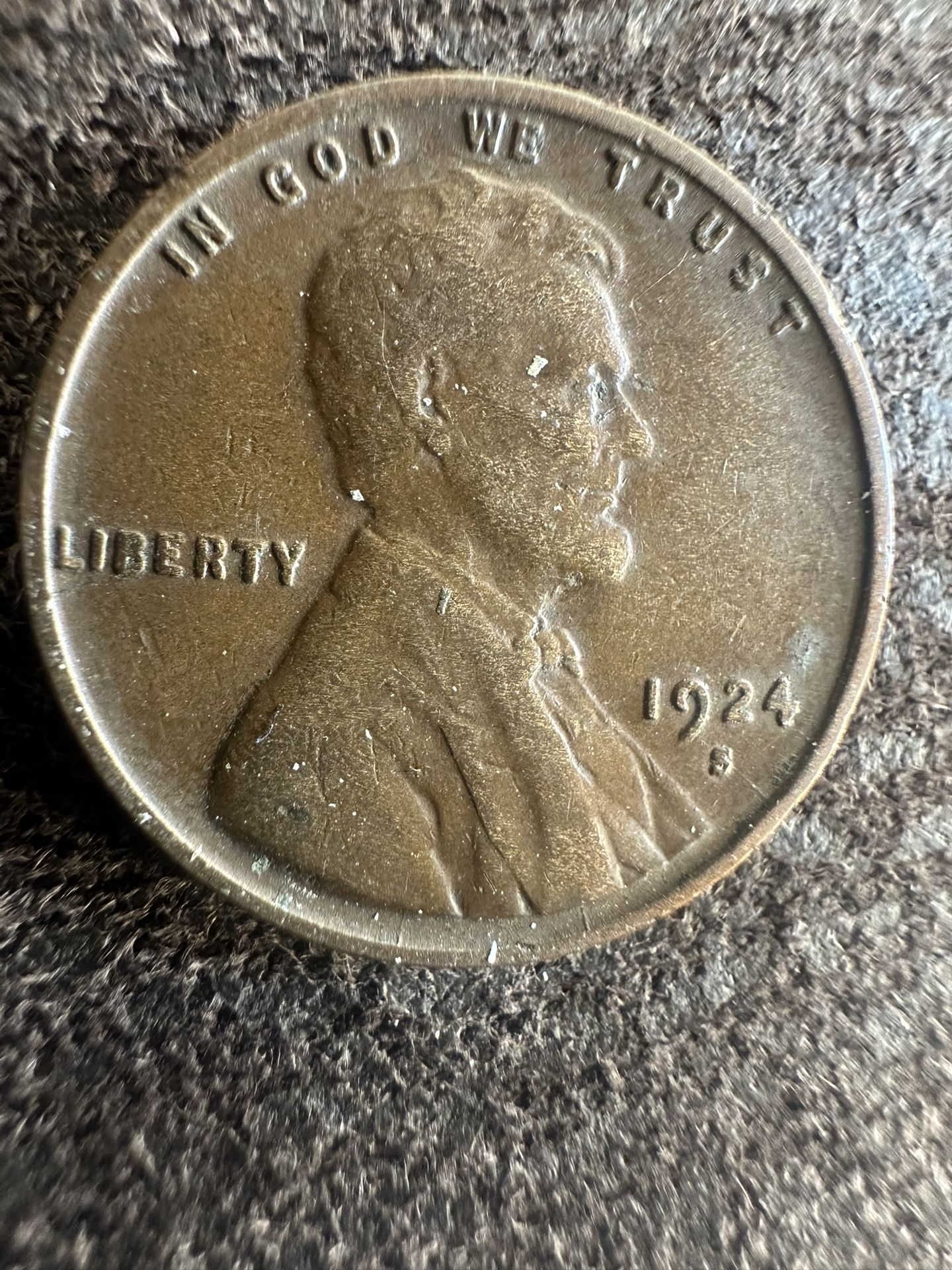 1924 S Wheat Penny Error Coin