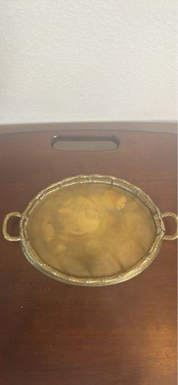 Vintage oval brass serving tray