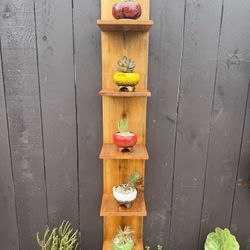 Rustic Reclaimed Cedar Garden Shelf