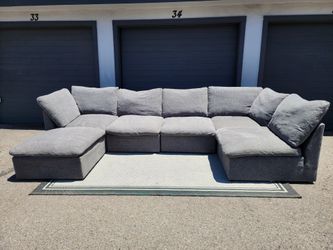 Large Grey Modular Sectional Couch