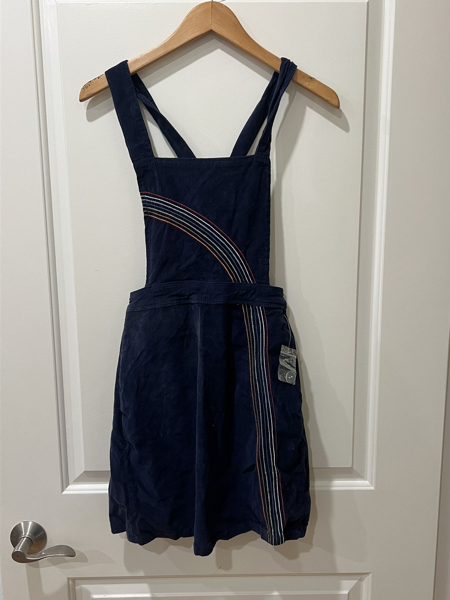 XS ModCloth Navy Blue Soft Short Overall Skirt 1980s
