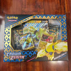 Pokemon Crown Zenith Regieleki V Box with 4 Booster Packs & Promos Brand New!