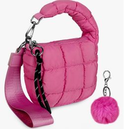 Women Mini Quilted Puffer Handbags Wristlet Bag Evening Bags