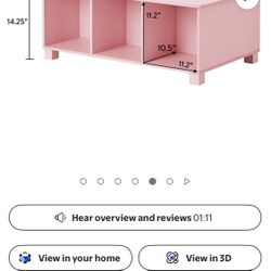 PINK STAND CUBBY TABLE 